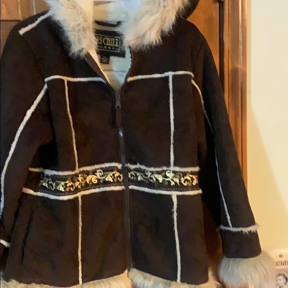 New Big Chill  Girls Winter Faux SuedeCoat L 14-16